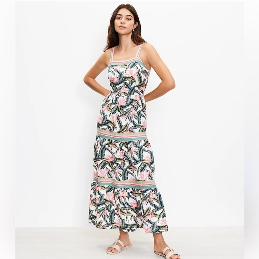 NWT Ann Taylor Loft Paradise Tiered Maxi Dress
